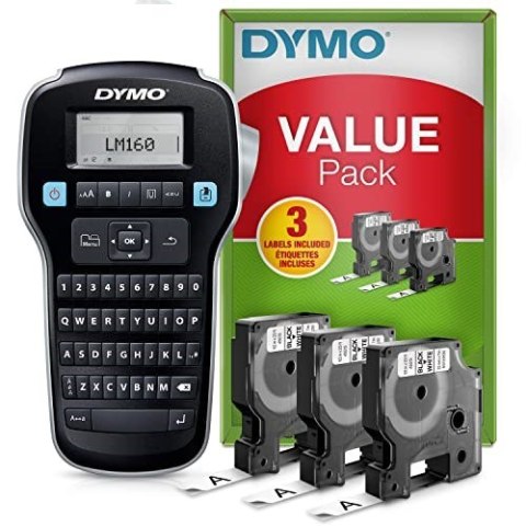 DYMO LabelManager DY LM 160 drukarka etykiet Termiczny druk atramentowy 180 x 180 DPI 12 mm/s D1 QWERTY DYMO LabelManager DY LM 160 drukarka etykiet Termiczny druk atramentowy 180 x 180 DPI 12 mm/s D1 QWERTY