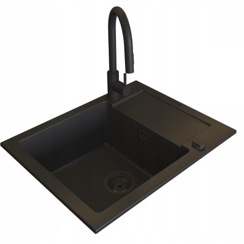 Zestaw - Zlewozmywak PYRAMIS MIDO (62x50) 1B 1D + Bateria IDEA Black Edition - 070167602BE - Volcano Zestaw - Zlewozmywak PYRAMIS MIDO (62x50) 1B 1D + Bateria IDEA Black Edition - 070167602BE - Volcano