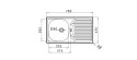 Zlewozmywak stalowy z ociekaczem Pyramis ET 78 Len Semiflat 100139101, Srebrny, 1 komora