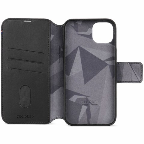 Etui z portfelem do Apple iPhone 15 Plus, 6.7", czarne, 3 kieszenie na karty Etui z portfelem do Apple iPhone 15 Plus, 6.7", czarne, 3 kieszenie na karty