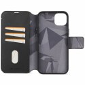Etui z portfelem do Apple iPhone 15 Plus, 6.7", czarne, 3 kieszenie na karty