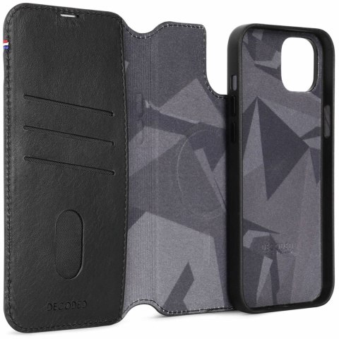 Etui z portfelem do Apple iPhone 15 Plus, 6.7", czarne, 3 kieszenie na karty Etui z portfelem do Apple iPhone 15 Plus, 6.7", czarne, 3 kieszenie na karty