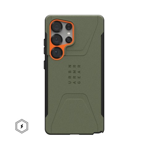 UAG Civilian Pro - obudowa Samsung Galaxy S25 Ultra 5G z modułem magnetycznym (oliwkowy/pomarańczowy)