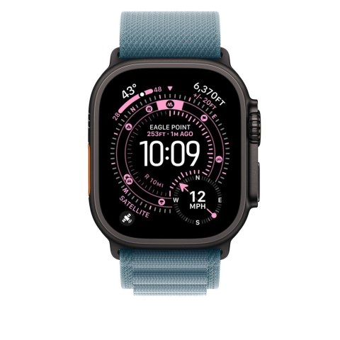 Apple Watch 49mm Light Blue Alpine Loop - Medium - Black Titanium Finish Apple Watch 49mm Light Blue Alpine Loop - Medium - Black Titanium Finish