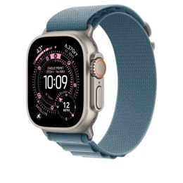 Apple Watch 49mm Light Blue Alpine Loop - Medium - Natural Titanium Finish