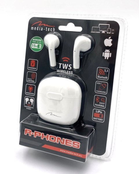 Słuchawki Media tech MT3589W (douszne; Bluetooth; z wbudowanym mikrofonem; kolor czarny Słuchawki Media tech MT3589W (douszne; Bluetooth; z wbudowanym mikrofonem; kolor czarny