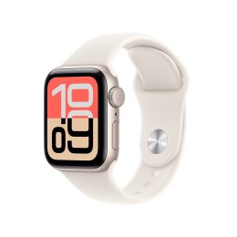 Apple Watch SE 3 GPS 40 mm, aluminiowa obudowa w kolorze Starlight z paskiem Starlight Sport Band - S/M