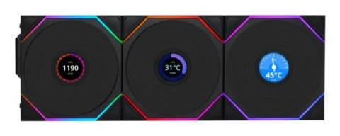 Wentylator Lian Li UNI FAN TL Wireless LCD Lüfter ARGB PWM Reverse Blade 120mm czarny Wentylator Lian Li UNI FAN TL Wireless LCD Lüfter ARGB PWM Reverse Blade 120mm czarny