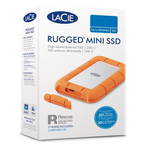 LaCie Rugged Mini zewnętrzny dysk twarde 5 TB 3.2 Gen 1 (3.1 Gen 1) Pomarańczowy LaCie Rugged Mini zewnętrzny dysk twarde 5 TB 3.2 Gen 1 (3.1 Gen 1) Pomarańczowy