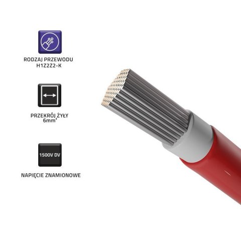 Kabel solarny fotowoltaiczny 6mm2 100m czerwony Kabel solarny fotowoltaiczny 6mm2 100m czerwony