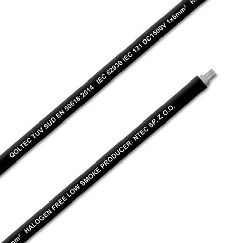 Kabel solarny fotowoltaiczny Qoltec | 6mm2 | 100m | czarny Kabel solarny fotowoltaiczny Qoltec | 6mm2 | 100m | czarny