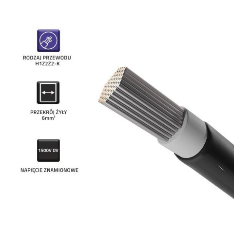 Kabel solarny fotowoltaiczny Qoltec | 6mm2 | 100m | czarny Kabel solarny fotowoltaiczny Qoltec | 6mm2 | 100m | czarny