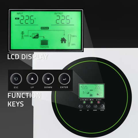 Qoltec Hybrydowy inwerter solarny Off-Grid 3500kW | 100A | 24V | MPPT | Sinus | opcja Wi-Fi | Power Factor 1.0 Qoltec Hybrydowy inwerter solarny Off-Grid 3500kW | 100A | 24V | MPPT | Sinus | opcja Wi-Fi | Power Factor 1.0