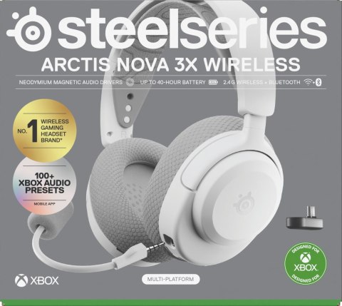 Słuchawki Steelseries Arctis Nova 3X Wireless for Xbox, White Słuchawki Steelseries Arctis Nova 3X Wireless for Xbox, White