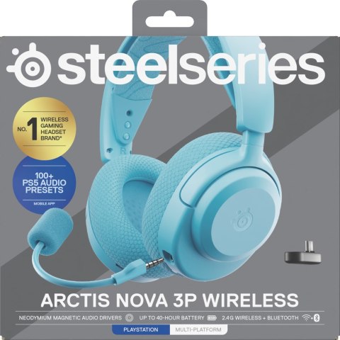 Słuchawki Steelseries Arctis Nova 3P Wireless for Playstation, Aqua Słuchawki Steelseries Arctis Nova 3P Wireless for Playstation, Aqua