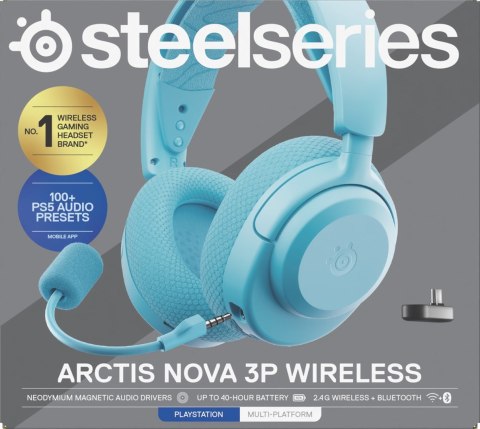 Słuchawki Steelseries Arctis Nova 3P Wireless for Playstation, Aqua Słuchawki Steelseries Arctis Nova 3P Wireless for Playstation, Aqua