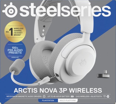 Słuchawki Steelseries Arctis Nova 3P Wireless for Playstation, białe Słuchawki Steelseries Arctis Nova 3P Wireless for Playstation, białe