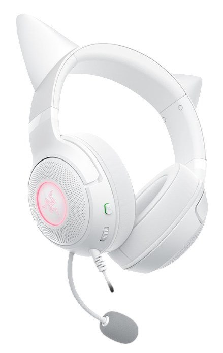 Zestaw słuchawkowy Razer Kraken Kitty V2 przewodowe nauszne z mikrofonem i redukcją szumów biały Zestaw słuchawkowy Razer Kraken Kitty V2 przewodowe nauszne z mikrofonem i redukcją szumów biały