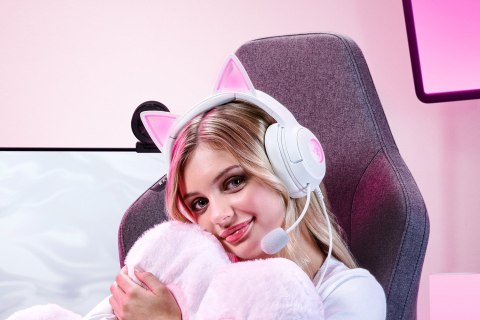 Zestaw słuchawkowy Razer Kraken Kitty V2 przewodowe nauszne z mikrofonem i redukcją szumów biały Zestaw słuchawkowy Razer Kraken Kitty V2 przewodowe nauszne z mikrofonem i redukcją szumów biały