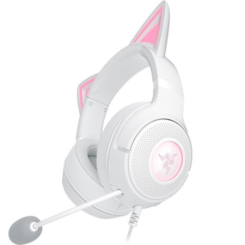 Zestaw słuchawkowy Razer Kraken Kitty V2 przewodowe nauszne z mikrofonem i redukcją szumów biały Zestaw słuchawkowy Razer Kraken Kitty V2 przewodowe nauszne z mikrofonem i redukcją szumów biały
