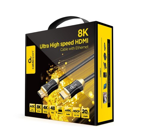 Kabel HDMI Gembird CCBP-HDMI8K-AOC-20M czarny Kabel HDMI Gembird CCBP-HDMI8K-AOC-20M czarny