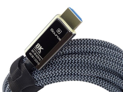 Kabel HDMI PremiumCord Ultra High Speed 2.1 światłowodowy 8K@60Hz, pozłacany 10m Kabel HDMI PremiumCord Ultra High Speed 2.1 światłowodowy 8K@60Hz, pozłacany 10m