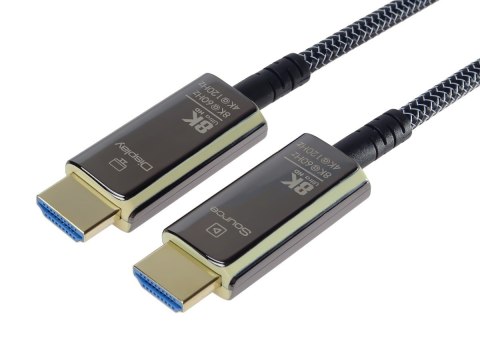 Kabel HDMI PremiumCord Ultra High Speed 2.1 światłowodowy 8K@60Hz, pozłacany 10m Kabel HDMI PremiumCord Ultra High Speed 2.1 światłowodowy 8K@60Hz, pozłacany 10m