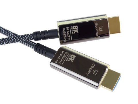 Kabel HDMI PremiumCord Ultra High Speed 2.1 światłowodowy 8K@60Hz, pozłacany 10m Kabel HDMI PremiumCord Ultra High Speed 2.1 światłowodowy 8K@60Hz, pozłacany 10m