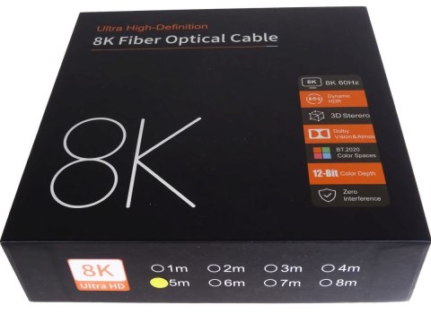 Kabel HDMI PremiumCord Ultra High Speed 2.1 światłowodowy 8K@60Hz, pozłacany 10m Kabel HDMI PremiumCord Ultra High Speed 2.1 światłowodowy 8K@60Hz, pozłacany 10m