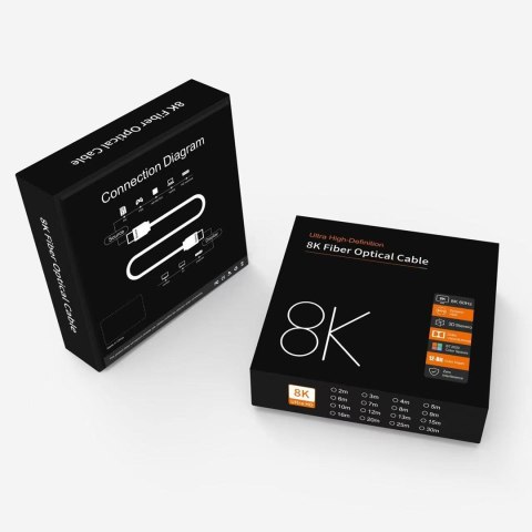 Kabel HDMI PremiumCord Ultra High Speed 2.1 światłowodowy 8K@60Hz, pozłacany 10m Kabel HDMI PremiumCord Ultra High Speed 2.1 światłowodowy 8K@60Hz, pozłacany 10m