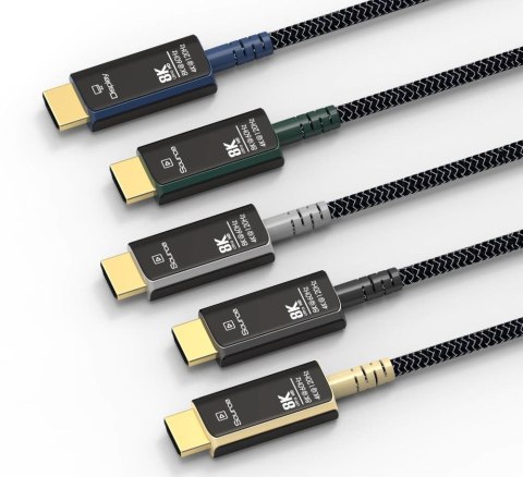 Kabel HDMI PremiumCord Ultra High Speed 2.1 światłowodowy 8K@60Hz, pozłacany 10m Kabel HDMI PremiumCord Ultra High Speed 2.1 światłowodowy 8K@60Hz, pozłacany 10m
