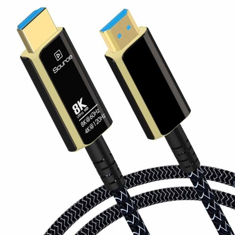 Kabel HDMI PremiumCord Ultra High Speed 2.1 światłowodowy 8K@60Hz, pozłacany 10m Kabel HDMI PremiumCord Ultra High Speed 2.1 światłowodowy 8K@60Hz, pozłacany 10m