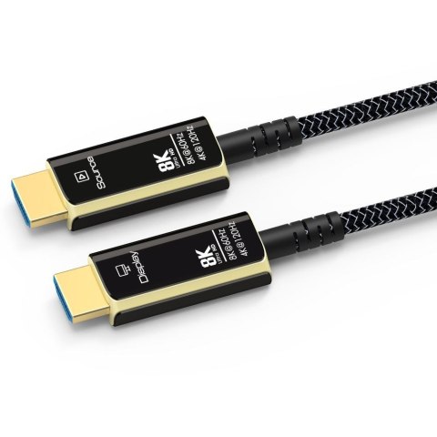 Kabel HDMI PremiumCord Ultra High Speed 2.1 światłowodowy 8K@60Hz, pozłacany 10m Kabel HDMI PremiumCord Ultra High Speed 2.1 światłowodowy 8K@60Hz, pozłacany 10m