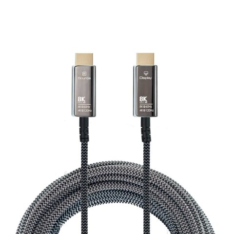 Kabel HDMI PremiumCord Ultra High Speed 2.1 światłowodowy 8K@60Hz, pozłacany 10m Kabel HDMI PremiumCord Ultra High Speed 2.1 światłowodowy 8K@60Hz, pozłacany 10m