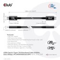 CLUB3D CAC-1575 kabel USB USB4 Gen 2x2 2 m USB C Czarny