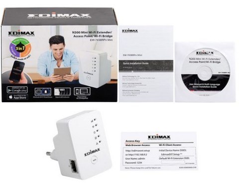 Edimax EW-7438RPN Mini 300 Mbit/s Biały Edimax EW-7438RPN Mini 300 Mbit/s Biały