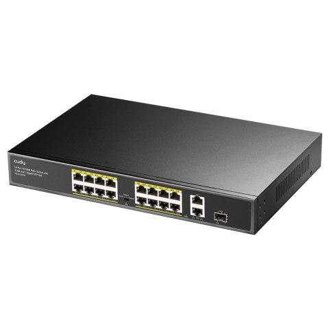 Switch CUDY FS1018PS1 16-Port 10/100M PoE+ 190W 2xGbE 1xSFP Switch CUDY FS1018PS1 16-Port 10/100M PoE+ 190W 2xGbE 1xSFP
