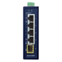 PLANET IGS-510TF łącza sieciowe Nie zarządzany Gigabit Ethernet (10/100/1000) Niebieski