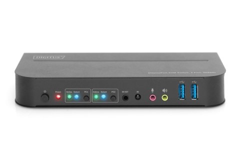Digitus Przełącznik KVM, 2-portowy, 4K 60 Hz, 2 x DP in, 1 x DP/HDMI out Digitus Przełącznik KVM, 2-portowy, 4K 60 Hz, 2 x DP in, 1 x DP/HDMI out