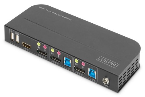 Digitus Przełącznik KVM, 2-portowy, 4K 60 Hz, 2 x DP in, 1 x DP/HDMI out Digitus Przełącznik KVM, 2-portowy, 4K 60 Hz, 2 x DP in, 1 x DP/HDMI out
