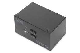 Digitus Przełącznik KVM, 2-portowy, podwójny wyświetlacz, 4K, HDMI®
