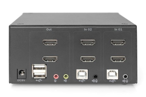 Digitus Przełącznik KVM, 2-portowy, podwójny wyświetlacz, 4K, HDMI® Digitus Przełącznik KVM, 2-portowy, podwójny wyświetlacz, 4K, HDMI®