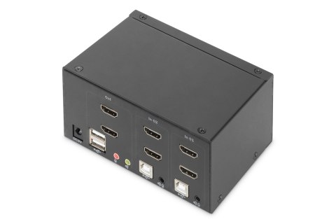 Digitus Przełącznik KVM, 2-portowy, podwójny wyświetlacz, 4K, HDMI® Digitus Przełącznik KVM, 2-portowy, podwójny wyświetlacz, 4K, HDMI®