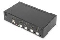 Przełącznik KVM, 4-portowy, pojedynczy wyświetlacz, 4K, HDMI