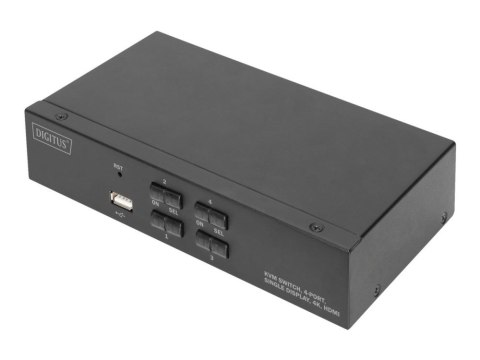 Przełącznik KVM, 4-portowy, pojedynczy wyświetlacz, 4K, HDMI Przełącznik KVM, 4-portowy, pojedynczy wyświetlacz, 4K, HDMI