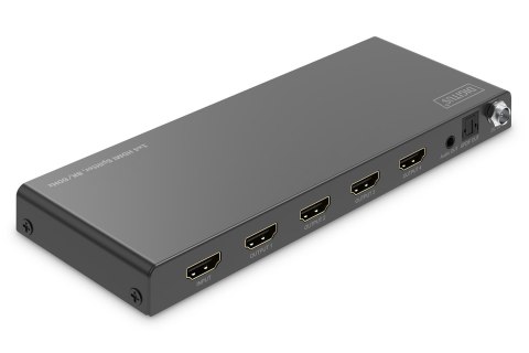 Rozdzielacz / Splitter HDMI 1x4, 8K/60Hz (4:4:4) z HDR, 48 Gbps, HDCP 2.3. Toslink / Stereo, EDID Rozdzielacz / Splitter HDMI 1x4, 8K/60Hz (4:4:4) z HDR, 48 Gbps, HDCP 2.3. Toslink / Stereo, EDID