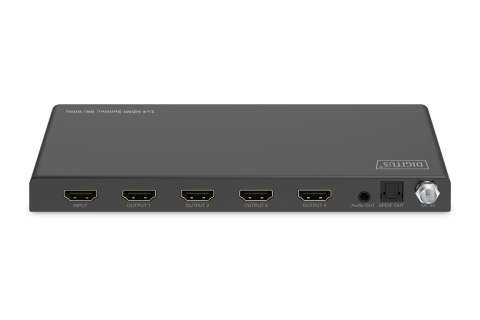 Rozdzielacz / Splitter HDMI 1x4, 8K/60Hz (4:4:4) z HDR, 48 Gbps, HDCP 2.3. Toslink / Stereo, EDID Rozdzielacz / Splitter HDMI 1x4, 8K/60Hz (4:4:4) z HDR, 48 Gbps, HDCP 2.3. Toslink / Stereo, EDID