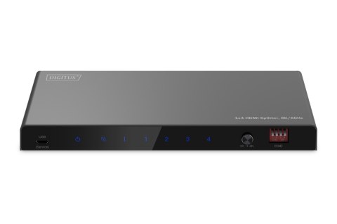 Rozdzielacz / Splitter HDMI 1x4, 8K/60Hz (4:4:4) z HDR, 48 Gbps, HDCP 2.3. Toslink / Stereo, EDID Rozdzielacz / Splitter HDMI 1x4, 8K/60Hz (4:4:4) z HDR, 48 Gbps, HDCP 2.3. Toslink / Stereo, EDID
