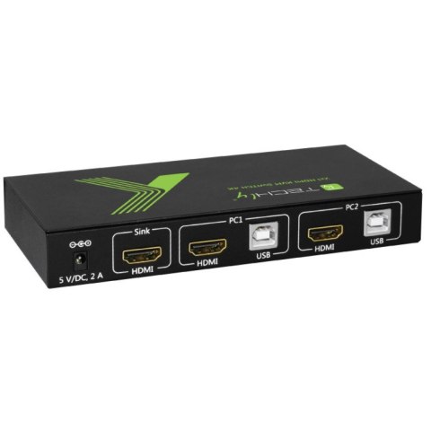 Techly 2x1 USB HDMI KVM Switch 4Kx2K IDATA KVM-HDMI2U przełącznik KVM Czarny Techly 2x1 USB HDMI KVM Switch 4Kx2K IDATA KVM-HDMI2U przełącznik KVM Czarny