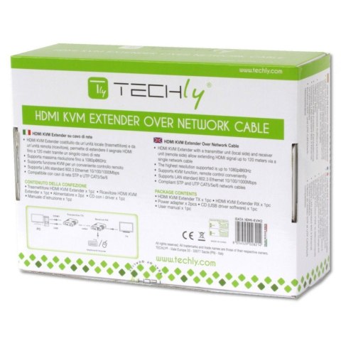 Techly IDATA HDMI-KVM2 przedłużacz KVM Nadajnik i odbiornik Techly IDATA HDMI-KVM2 przedłużacz KVM Nadajnik i odbiornik